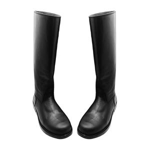 Bottes d'équitation longues noires pour hommes et femmes, chaussures d'équitation avec fermeture éclair complète, bottes hautes en cuir, bottes d'équitation faites main