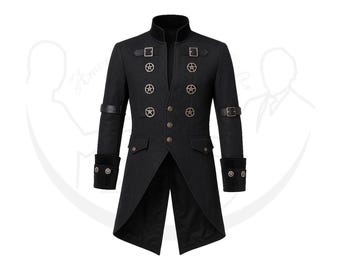 Men Steampunk Tailcoat: Gothic Victorian Wedding Coat