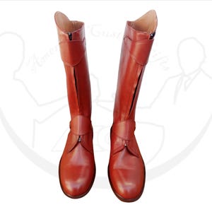 Bottes d'équitation marron personnalisées pour hommes, Bottes d'équitation faites main avec semelle en cuir, Grandes bottes d'équitation anglaises, Bottes en cuir toutes tailles