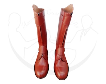Custom Men's Horse Riding Brown Boots, Handmade Riding Boots With Leather Sole, Equestrian English Tall Riding Boots, All Size Leather Boots