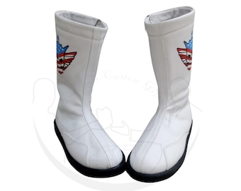 Stivali da wrestling da uomo con logo personalizzato, stivali da wrestling per uomo e donna, stivali da wrestling in pelle fatti a mano e personalizzabili, stivali in vera pelle al 100%