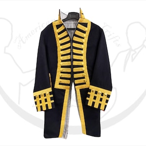 Men&#39;s British Admiral Uniform | Black British Vice-Admiral Long Coat | Pelisse Military Coat | Handmade Hussar Jacket | Cosplay Coat