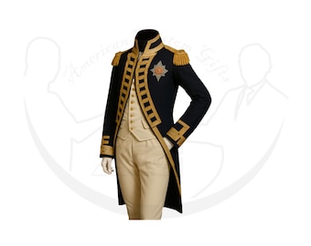 Men's Wool Admiral Military Jacket Set: Royal British Hussar Uniform