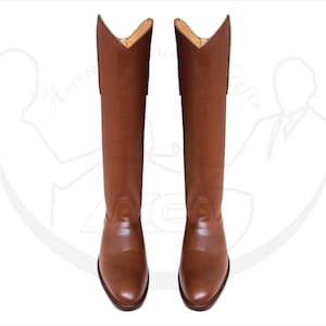 Bottes d'équitation marron personnalisées pour hommes, Bottes d'équitation longues en cuir de vachette, Grandes bottes d'équitation anglaises, Bottes longues en cuir toutes tailles