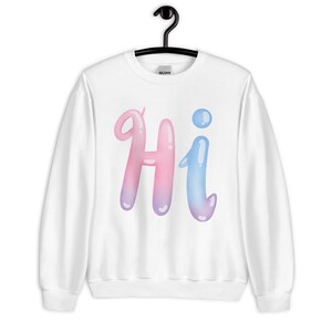 Sudadera estética pastel, suéter de burbujas Hi Kawaii, regalo suave y colorido, camiseta divertida estilo vaporwave, jersey minimalista divertido