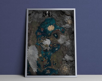 Mapas decorativos para pared, lienzos impresos, pósteres para gamers, decoración para salas de videojuegos, regalos para gamers, lienzos para gamers.