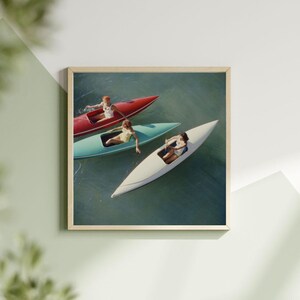 Arte murale di Slim Aarons, stampe su tela vintage, poster da galleria, gita al lago Tahoe, stampe fotografiche vintage, arte da galleria, vecchia scuola