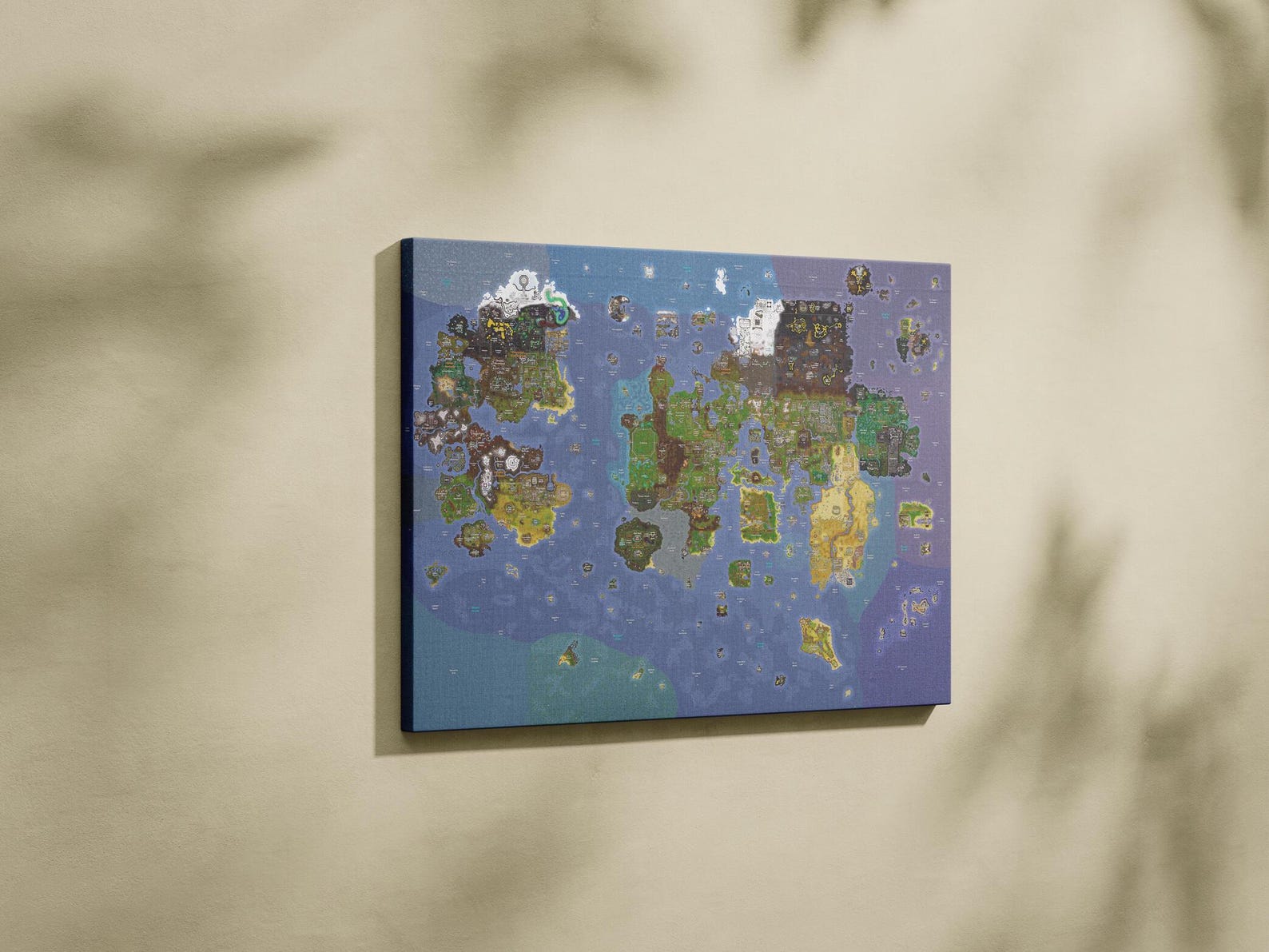 World Map Osrs Évolution Oldschool Runescape World Map Wall Art, Jagex Poster, OSRS World Map ...
