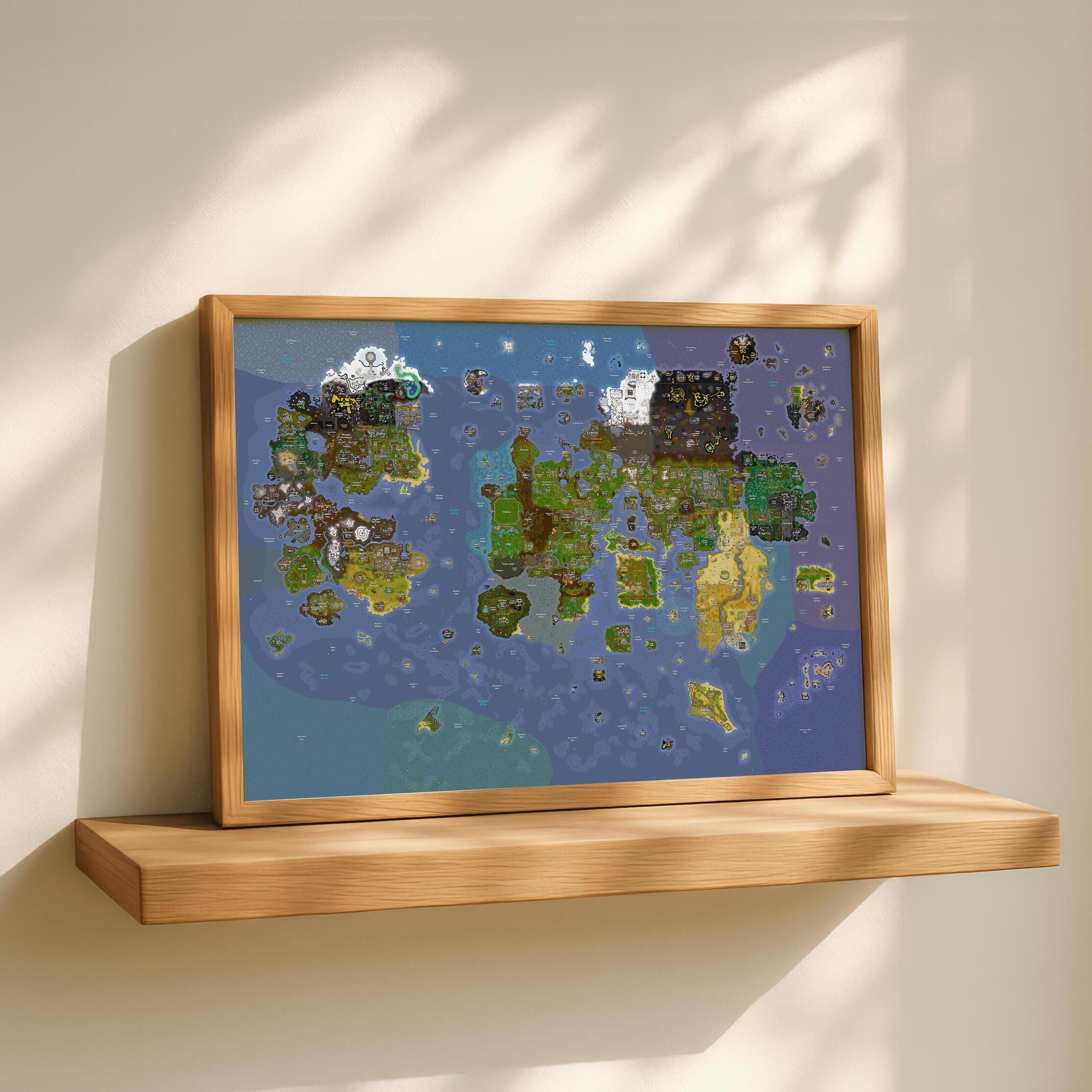 World Map Osrs Évolution Oldschool Runescape World Map Wall Art, Jagex Poster, OSRS World Map ...