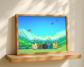 Stardew Valle Wall Print, Pixel Wall Poster, Gaming Room Wall Art Decor, Girl Gamer Gift