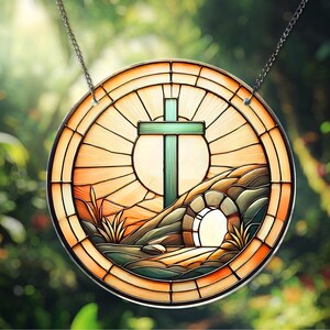 Cross and Empty Tomb ACRYLIC Window hanging Suncatcher Christian Acrylic Decor Cross Gift For Religious Christian Faith Home Decor