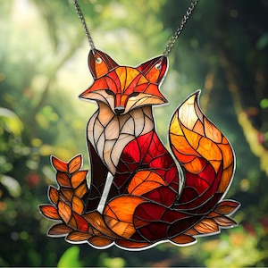Fox ACRYL venster hangende Fox Home decor Fox cadeau decoratie muur kunst decoratie Fox minnaar cadeau moeder cadeau Fox teken kunst acryl Suncatcher