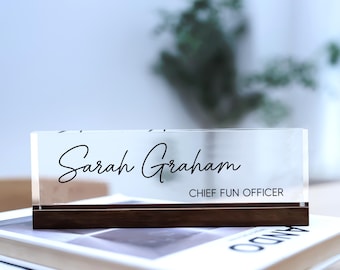 Desk Plaque, Name Plate for Desk, Personalized Acrylic Gift, Custom Office Name Sign, Personalized Office Desk Name Plate, Office Decor