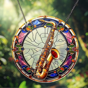Saxophone ACRYLIC Window Hanging Decor Suncatcher, Tenor Saxophone Suncatcher, Gift For Musical Teacher, Gift For Musical Learners NOT GLASS