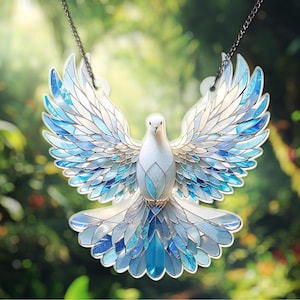Peace Dove Bird ACRYLIC suncatcher Mom gifts Peace window hangings dove ornaments Dad gifts Independence Day 4th July Ornament Decor
