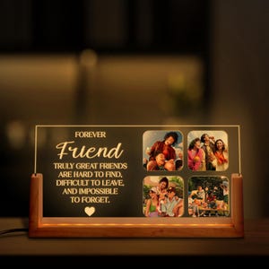 Marco de fotos acrílico personalizado "Forever Friends", placa con mensaje personalizado, regalo para amigos, regalo para el mejor amigo, placa con foto.