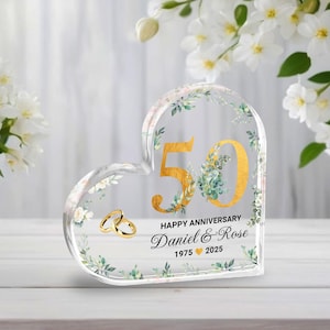 Personalized 50th Anniversary Gift, Anniversary Gift, Custom Year Wedding Anniversary Keepsake Plaque, Year Anniversary Gift for Couple