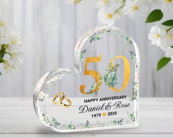 Personalized 50th Anniversary Gift, Anniversary Gift, Custom Year Wedding Anniversary Keepsake Plaque, Year Anniversary Gift for Couple