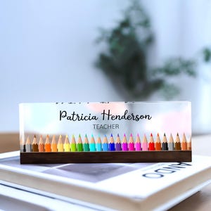 Personalized Teacher ACRYLIC Desk Name Plate, Teacher Appreciation Gift Teacher Name Plate Teacher Gift Acrylic Name Plate for Teacher Gifts