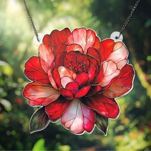Peony Suncatcher ACRYLIC Hanging Sign Peony Window Hanging Peony Ornament Peony Gifts Peony Lover Gardening Lover Flower Gift Home Decor