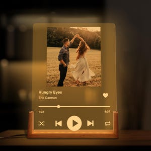 Personalisierte Song-Plakette mit Stand-Musik-Plakette Playlist Jeder Foto-Song-Foto-Musikgeschenk-Acryljubiläums-Plakette