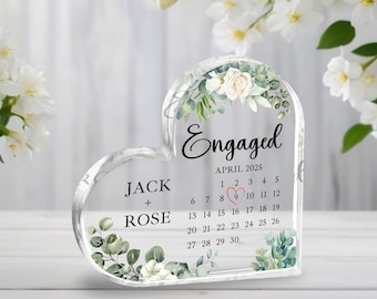 Personalisierter Verlobungsgeschenk Acryl, Engagierter Kalender Acryl Plakette, Verlobungsgeschenk für Paar, Verlobungsgeschenk für Paar, Verlobungsgeschenk, Verlobtes Geschenk