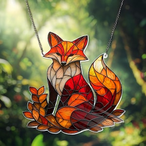 Fox ACRYL raam hangende decoratie Suncatcher, decor vos, decor vos, decor vos, cadeau vos minnaar, cadeau dierenliefhebber, decor huis, decor wilde vos