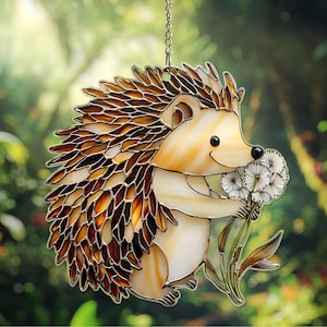 Decorazione da appendere alla finestra in acrilico a forma di riccio, acchiappasole, ornamento da appendere alla finestra ispirato alla natura, regalo ideale per compleanno o Natale per lei