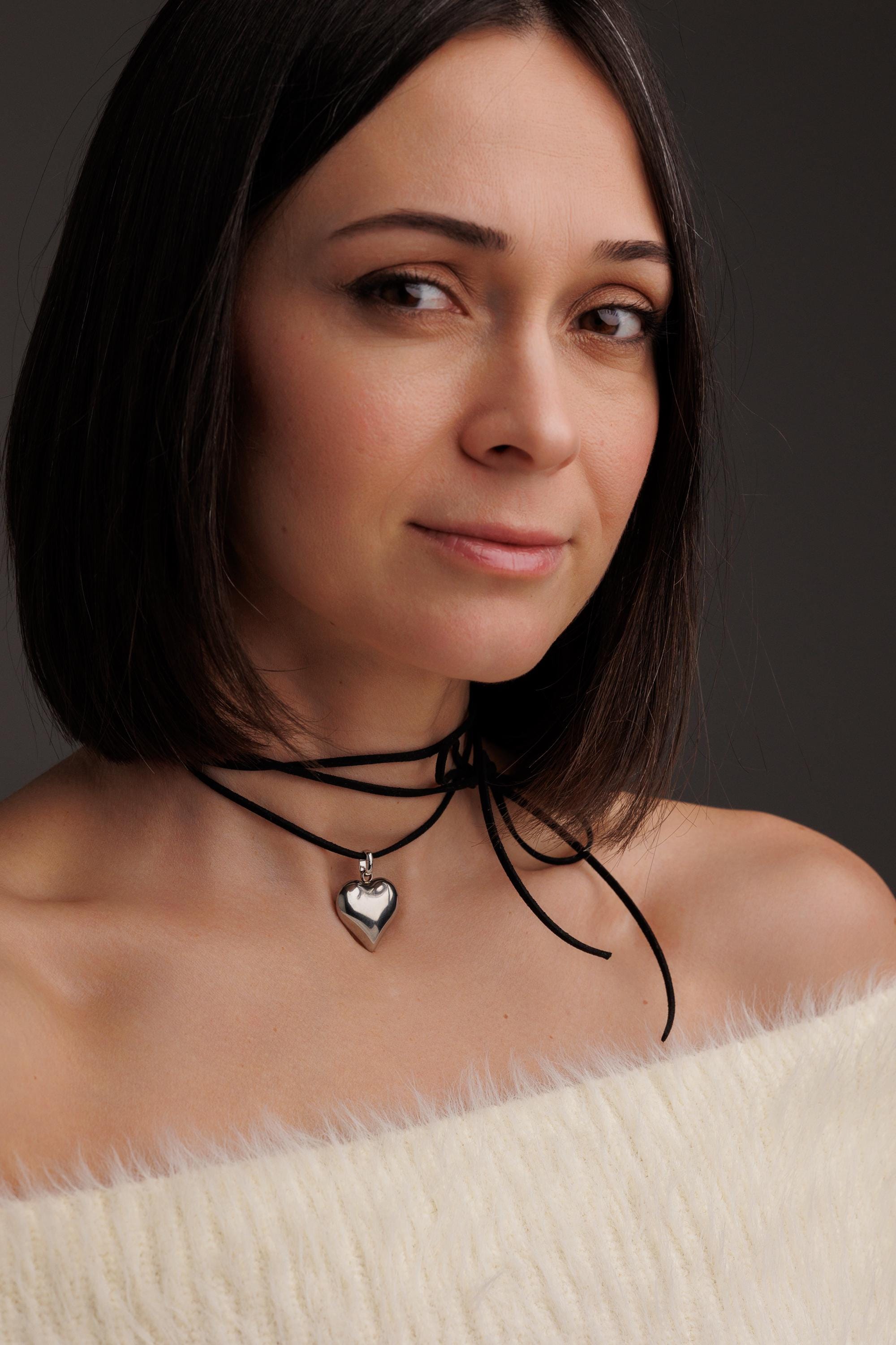 String For A Locket A Chic, Ethical, Stainless Steel, Heart-shaped Locket on a Black String ...