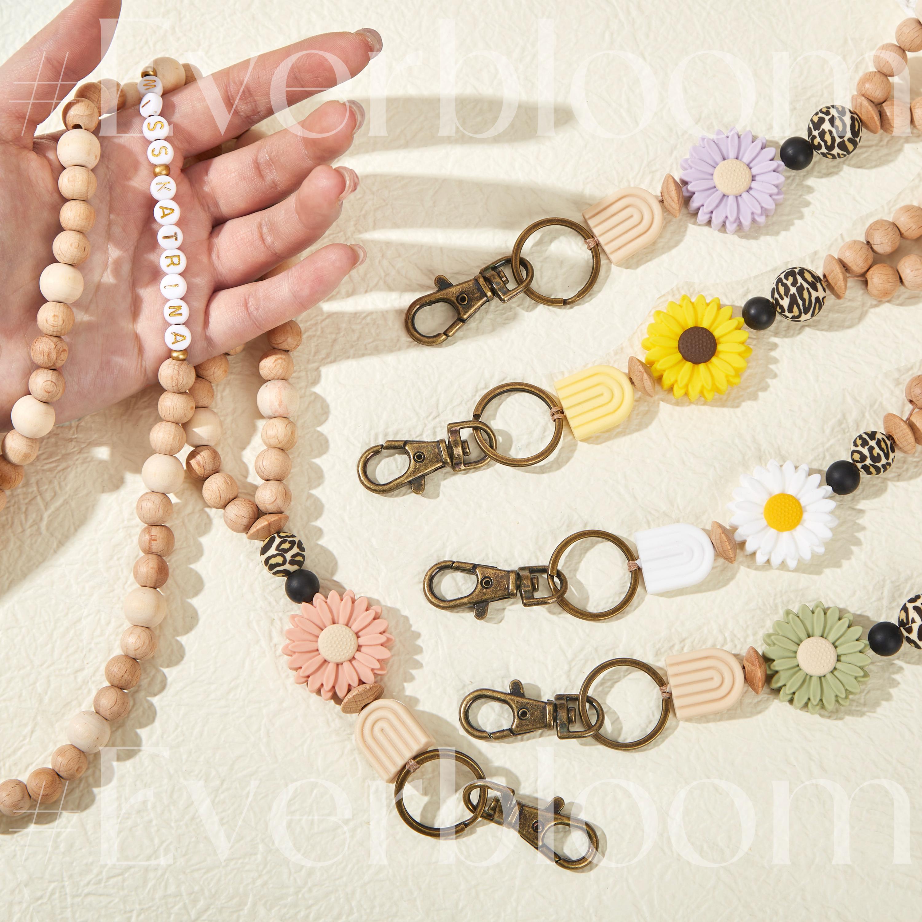 Personalized BOHO Lanyard For Nurses, Custom Name Daisy Lanyard For Teachers, Breakaway Buckles, Nurse ID Badge Holder, Teacher Gift For Her