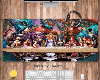 Alice in Wonderland characters Mouse Pad, Alice and wonderland cute Desk Pad, Fantasy Desk Mat, Knave of Hearts, unique gift, Red Queen