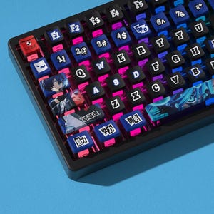122 Pcs P3 Shujinkō Design Keycap Set, OEM Profile, Artisan Keycap For Cherry MX Gateron Kailh Razer Switch, Japanese Gaming Keycaps Gamer