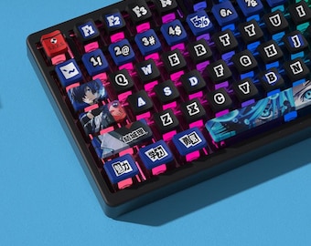 122 Pcs P3 Shujinkō Design Keycap Set, OEM Profile, Artisan Keycap For Cherry MX Gateron Kailh Razer Switch, Japanese Gaming Keycaps Gamer