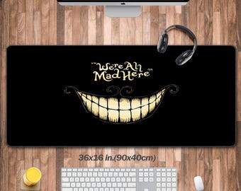 Alice in Wonderland characters Mouse Pad, Alice and wonderland cute Desk Pad, Mad Hatter Fantasy Desk Mat, Cheshire Cat, Knave of Hearts
