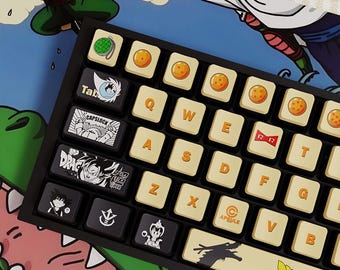 122 Pcs Vintage Anime Design Keycap Set, Cherry Profile,Artisan Keycap For Cherry MX Gateron Kailh Razer Switch,Japanese Manga Gaming Keycap