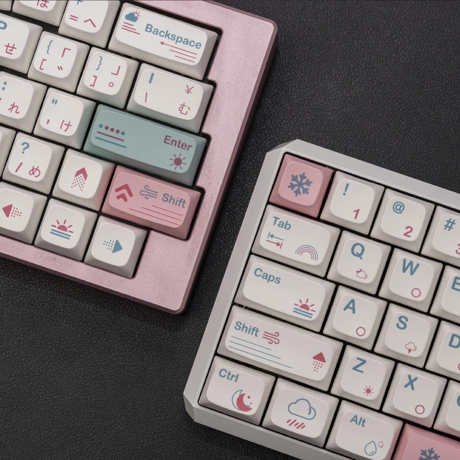Cute Weather Symbols Keycap Set, XDA Profile, Artisan Keycaps, Pink ...