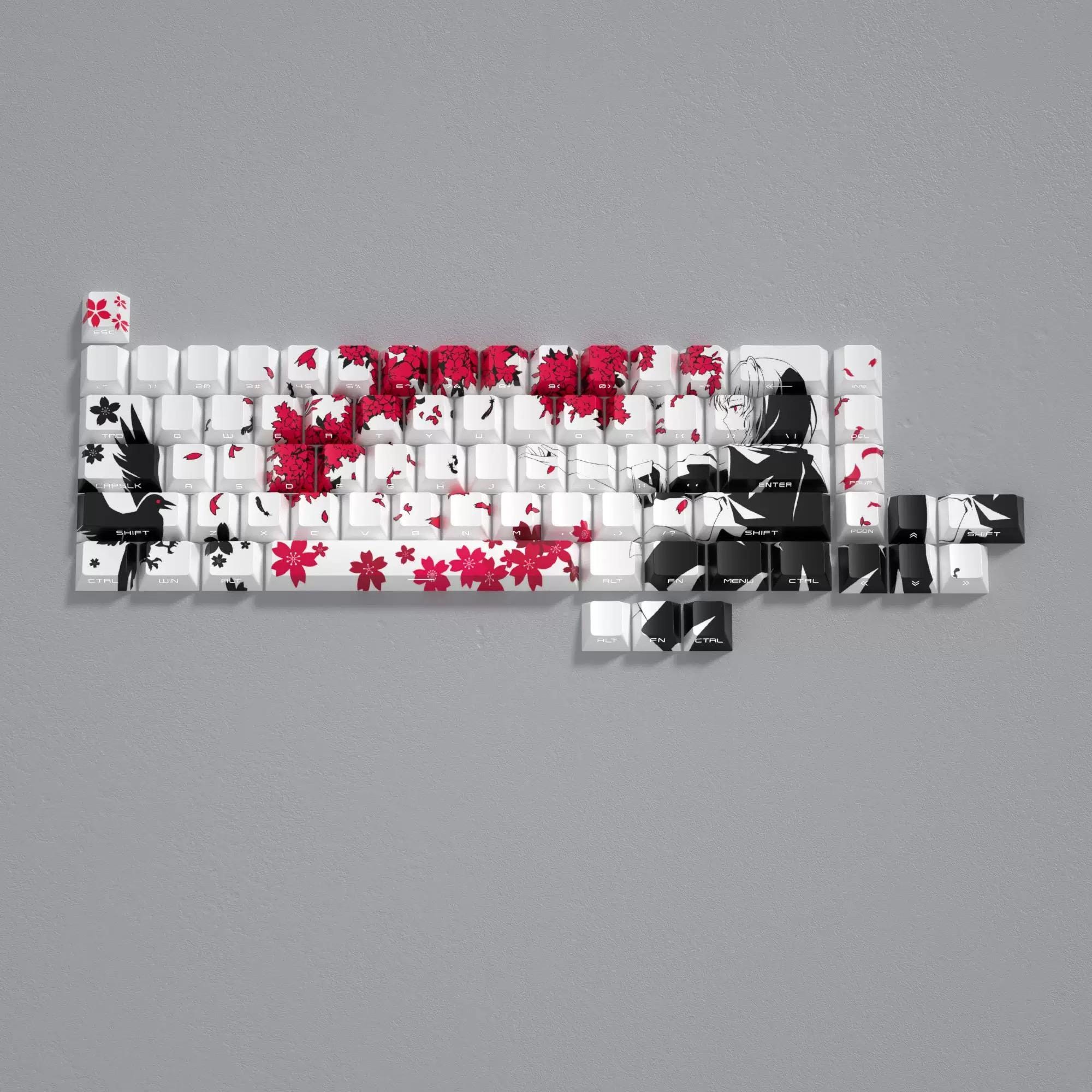 74 Pcs Sakura Anime Girl Keycap Set, Side Carving, Cherry Profile ...