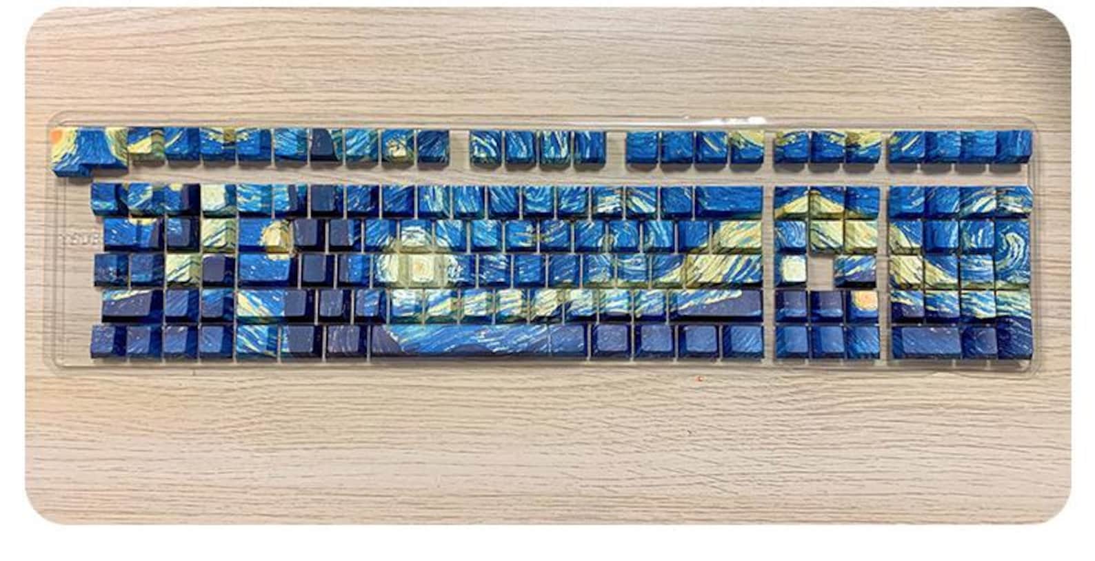 130 Pcs Starry Night Design Keycap Set, Side Carving, Cherry Profile ...