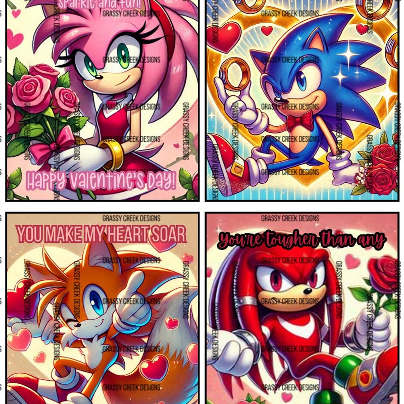 Sonic the Hedgehog Valentines Cards - Etsy