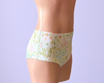 Bielizna damska z bawełny z kwiatowym wzorem i elastyczną wkładką: majtki dla transseksualistów