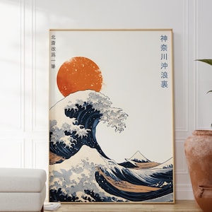 The Great Wave off Kanagawa, Hokusai Wave, The Great Wave Poster, Hokusai Print, Ukiyo-e, Japandi Wall Art, Japanese Art, Hokusai Poster