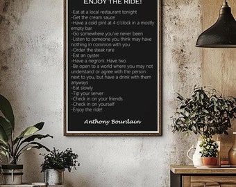 Anthony Bourdain Print, Anthony Bourdain Poster, Anthony Bourdain Quotes,  Bourdain Print, Art Prints, Kitchen Art, Digital Print