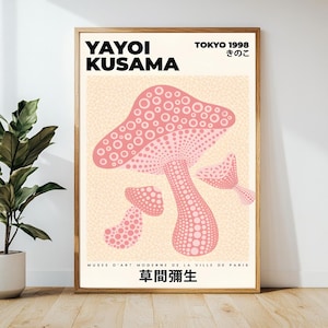 Yayoi Kusama Pilz, Yayoi Kusama Poster, Yayoi Kusama Druck, druckbare Wandkunst, japanische Wandkunst, Kunstdruck, Kusama Pink Pilz