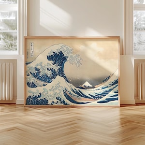Hokusai wave, The Great Wave off Kanagawa, Hokusai Print, The Great Wave Poster,  Ukiyo-e, Japandi Wall Art, Original Art, Hokusai Poster