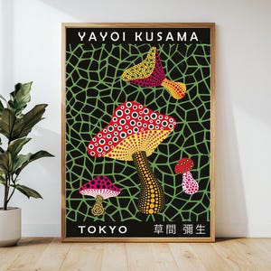 Kusama Pilz, Yayoi Kusama Poster, Yayoi Kusama Druck, Kusama Museum Poster, druckbare Wandkunst, Kusama Kunst, japanische Wandkunst, Kunstdruck