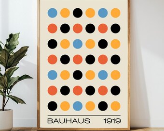 Bauhaus print, Bauhaus poster,  Geometric Dots Art Print, Bauhaus art prints, Minimalist art, art print, Modern Minimalist Printable Art