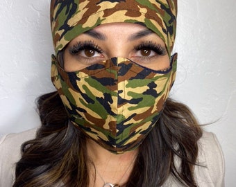 Scrub Cap/Camouflage Cap and Mask set