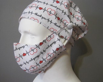 Scrub Cap/Thank You Nurses Scrub Cap and Mask Set