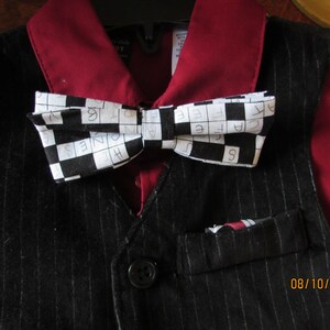 Boys Crossword Puzzle Banded Bow Tie