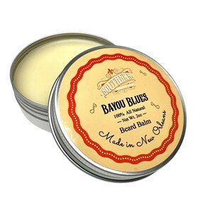 Bayou Blues Beard Balm | Handmade in New Orleans | Lemon, Ginger, Amber Wood and Vanilla | Lightweight, Hydrating & Softening Balm